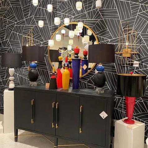 Black Lacquered Verona Credenza - LOOMLAN - Currey & Co - Sideboards