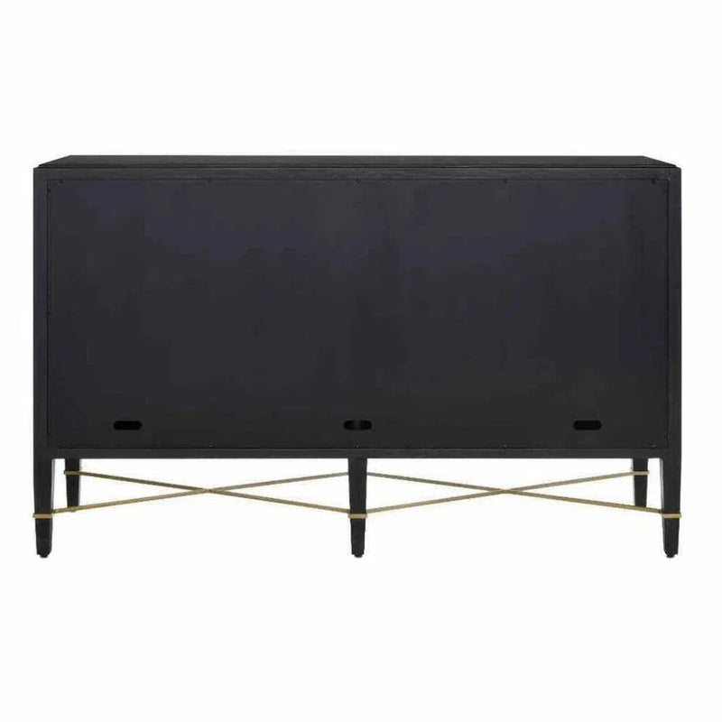 Black Lacquered Verona Credenza - LOOMLAN - Currey & Co - Sideboards