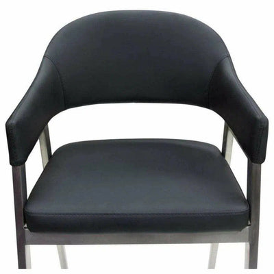 Black Leather Counter Height Chairs Set of Two - LOOMLAN - Diamond Sofa - Counter Stools