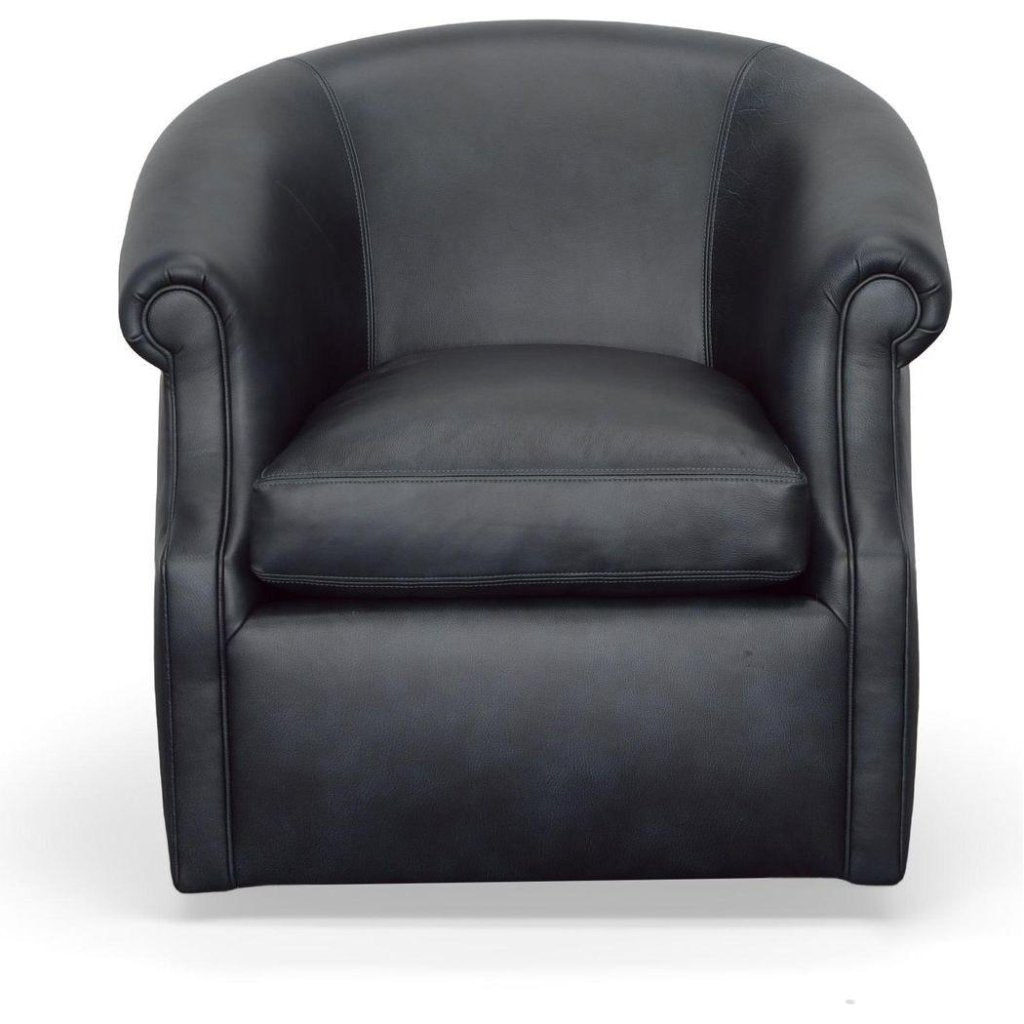 Black Leather Swivel Club Chair Seattle - LOOMLAN - Uptown Sebastian - Club Chairs