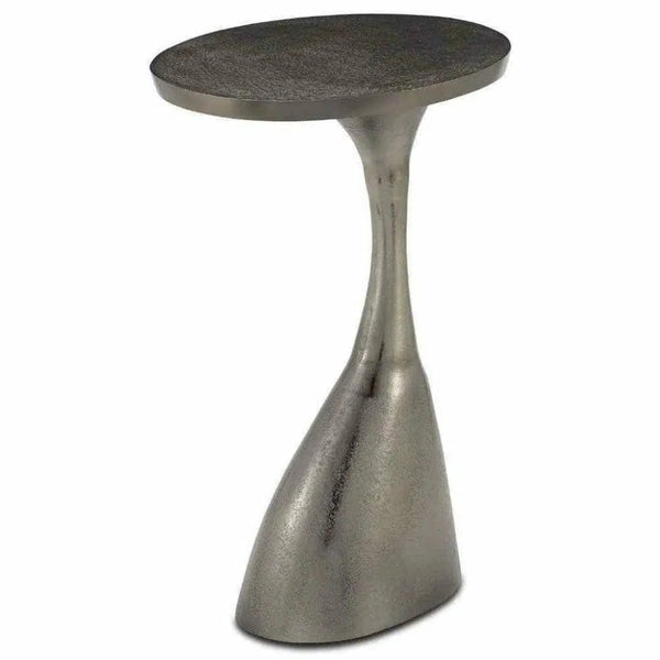 Black Nickel Ishaan Black Accent Table - LOOMLAN - Currey & Co - Side Tables