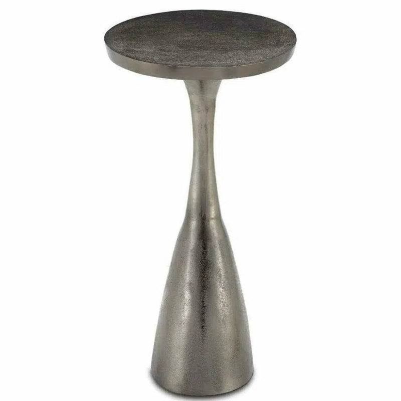 Black Nickel Ishaan Black Accent Table - LOOMLAN - Currey & Co - Side Tables