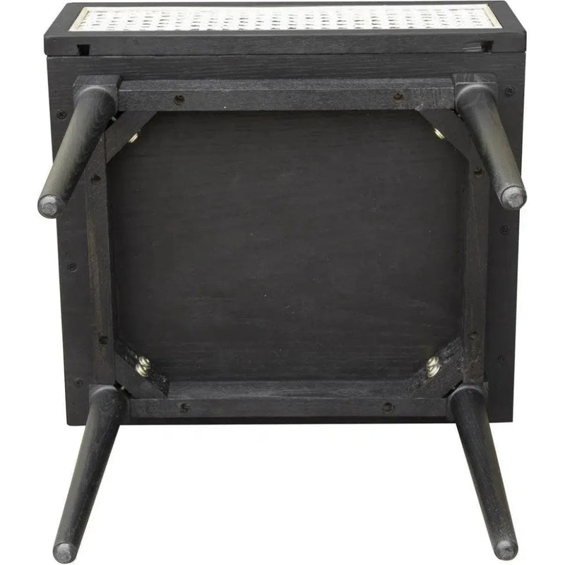 Black Square Side Table Drawers Wood Wood Base - LOOMLAN - LH Imports - Side Tables