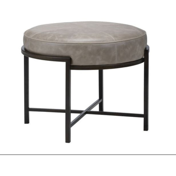 Black Steel Based Leather Side Table - LOOMLAN - Chelsea House - Side Tables