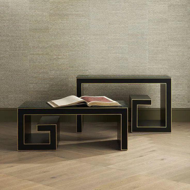 Black Waterfall Rectangular Cocktail Table - LOOMLAN - Currey & Co - Coffee Tables