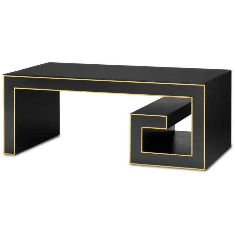 Black Waterfall Rectangular Cocktail Table - LOOMLAN - Currey & Co - Coffee Tables