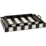 Black White Natural Brass Arrow Tray 2PC - LOOMLAN - Currey & Co - Trays