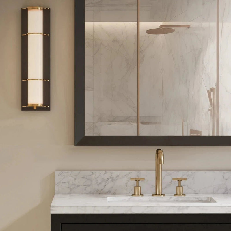 Blaine Modern Polished Bath Wall Sconce - LOOMLAN - Currey & Co - Wall Sconces