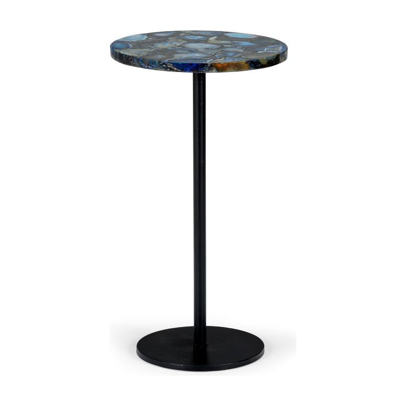 Blue Agate Black Painted Iron Based Side Table - LOOMLAN - Chelsea House - Side Tables