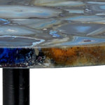 Blue Agate Black Painted Iron Based Side Table - LOOMLAN - Chelsea House - Side Tables