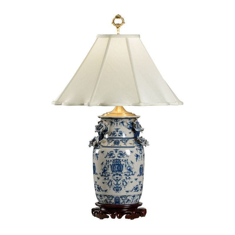 Blue and White Dragon Hand Painted Porcelain Table Lamp - LOOMLAN - Wildwood - Table Lamps