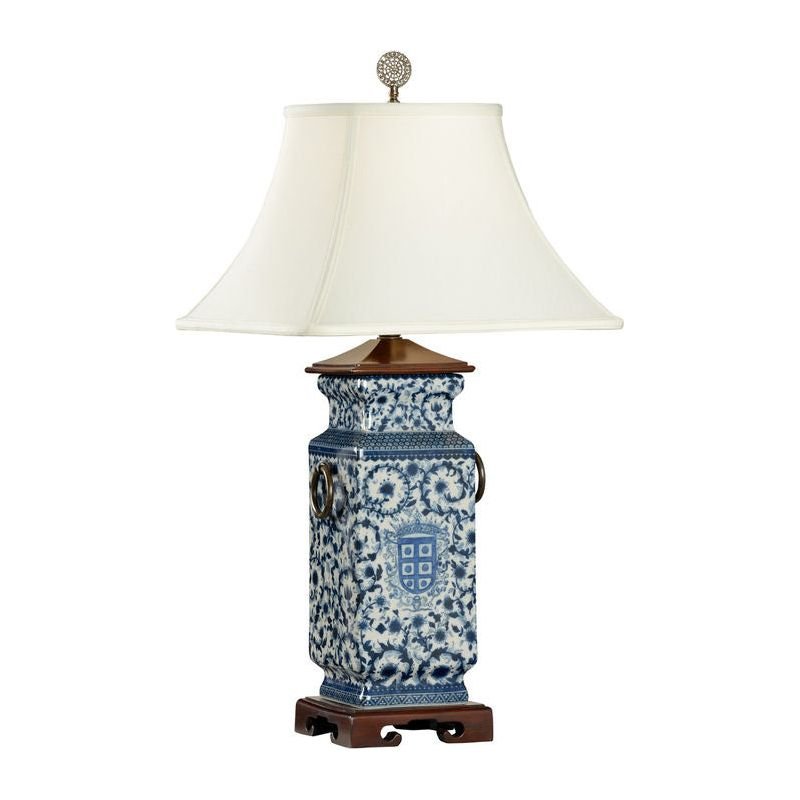 Blue And White Heralds Hand Painted Porcelain Table Lamp - LOOMLAN - Wildwood - Table Lamps