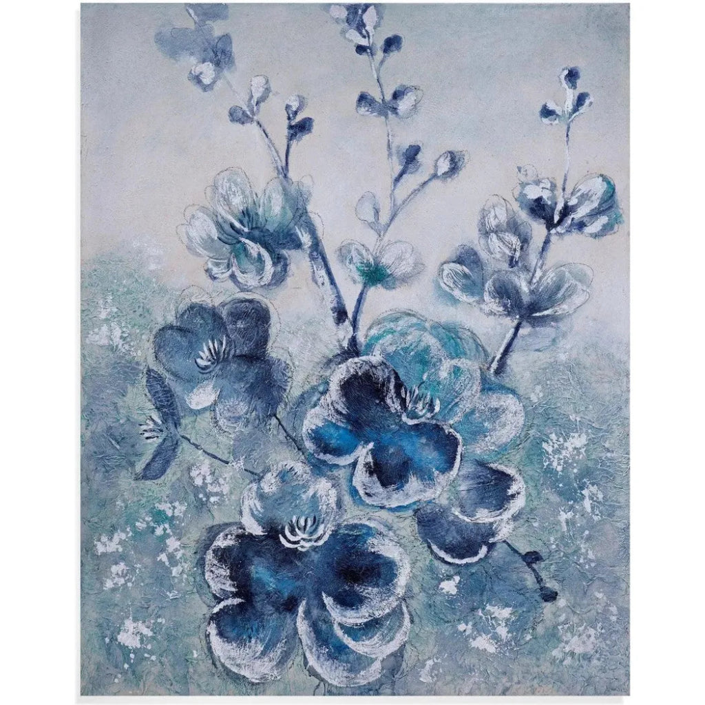 Blue Blooms Wall Art - LOOMLAN - Bassett Mirror - Canvas Art