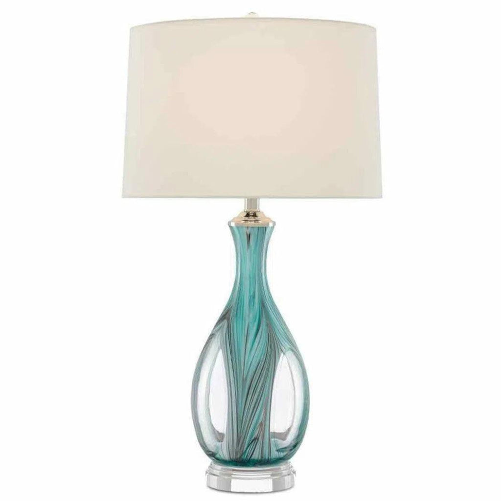 Blue Clear Eudoxia Table Lamp - LOOMLAN - Currey & Co - Table Lamps