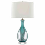 Blue Clear Eudoxia Table Lamp - LOOMLAN - Currey & Co - Table Lamps