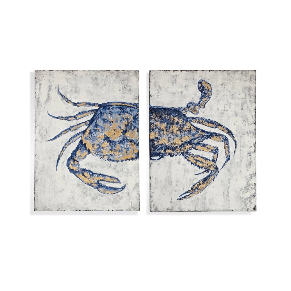 Blue Crab Blue Wall Art - LOOMLAN - Bassett Mirror - Canvas Art