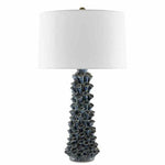 Blue Drip Glaze Sunken Blue Table Lamp - LOOMLAN - Currey & Co - Table Lamps