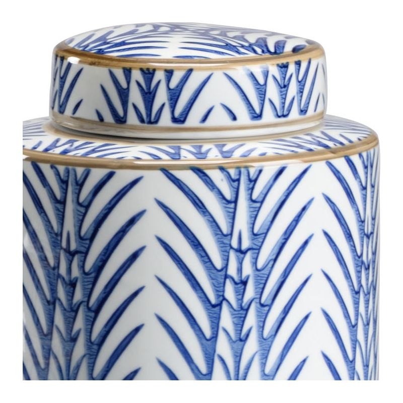 Blue Fronds Porcelain Canister (Set of 3) - LOOMLAN - Wildwood - Vases & Jars