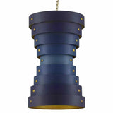 Blue Gold Leaf Graduation Small Chandelier By Koshitaka - LOOMLAN - Currey & Co - Chandeliers