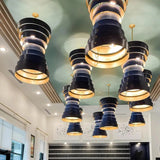 Blue Gold Leaf Graduation Small Chandelier By Koshitaka - LOOMLAN - Currey & Co - Chandeliers