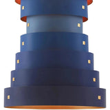 Blue Gold Leaf Graduation Small Chandelier By Koshitaka - LOOMLAN - Currey & Co - Chandeliers