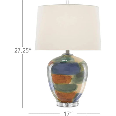 Blue Green Sand Rust Clear Rainbow Table Lamp - LOOMLAN - Currey & Co - Table Lamps