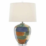 Blue Green Sand Rust Clear Rainbow Table Lamp - LOOMLAN - Currey & Co - Table Lamps