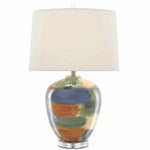 Blue Green Sand Rust Clear Rainbow Table Lamp - LOOMLAN - Currey & Co - Table Lamps