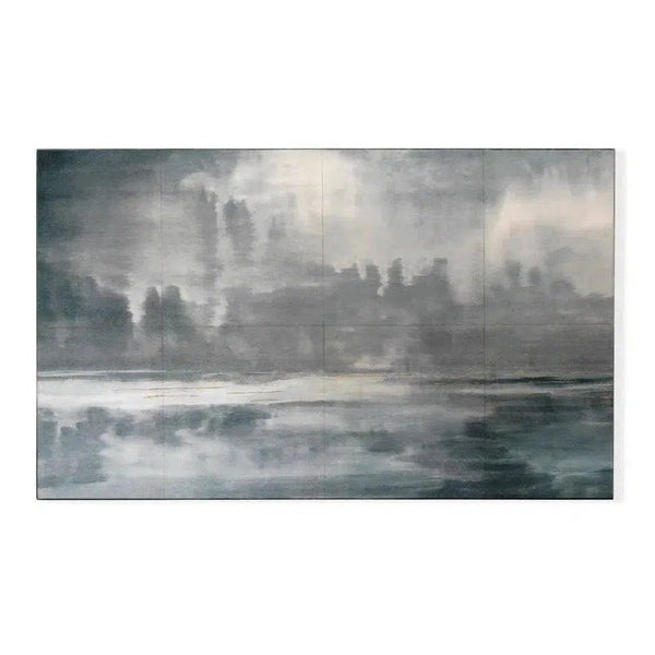 Blue Lacquer Paper Cloudscape Canvas Art - LOOMLAN - Jamie Young - Canvas Art