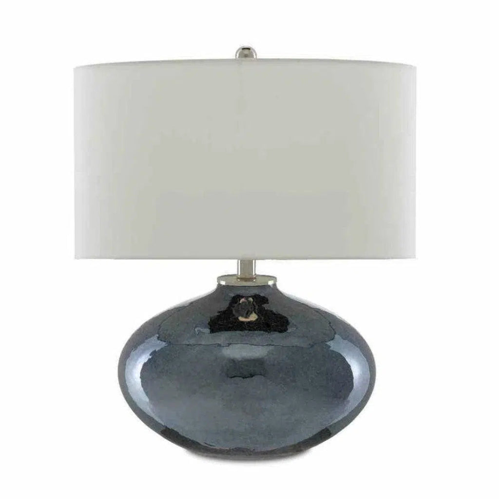 Blue Plated Lucent Blue Table Lamp - LOOMLAN - Currey & Co - Table Lamps