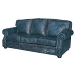 Blue Western Couch Blue Alligator Embossed Leather - LOOMLAN - Uptown Sebastian - Sofas & Loveseats