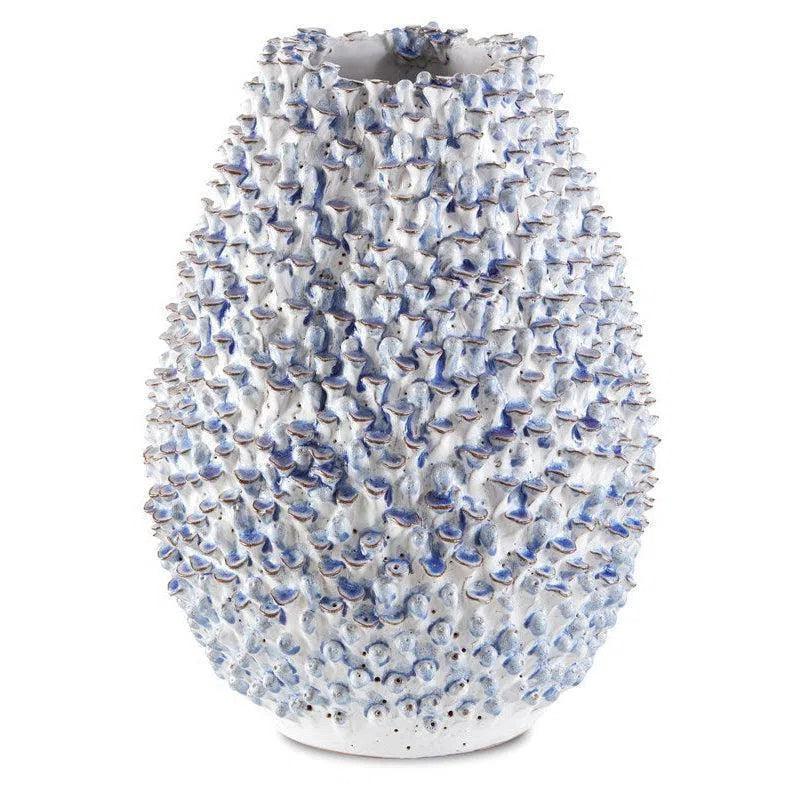 Blue White Milione Medium Blue Vase - LOOMLAN - Currey & Co - Vases & Jars