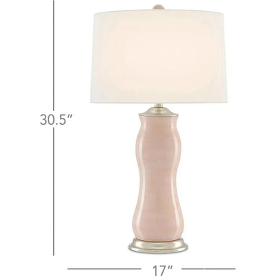 Blush Silver Leaf Ondine Table Lamp - LOOMLAN - Currey & Co - Table Lamps