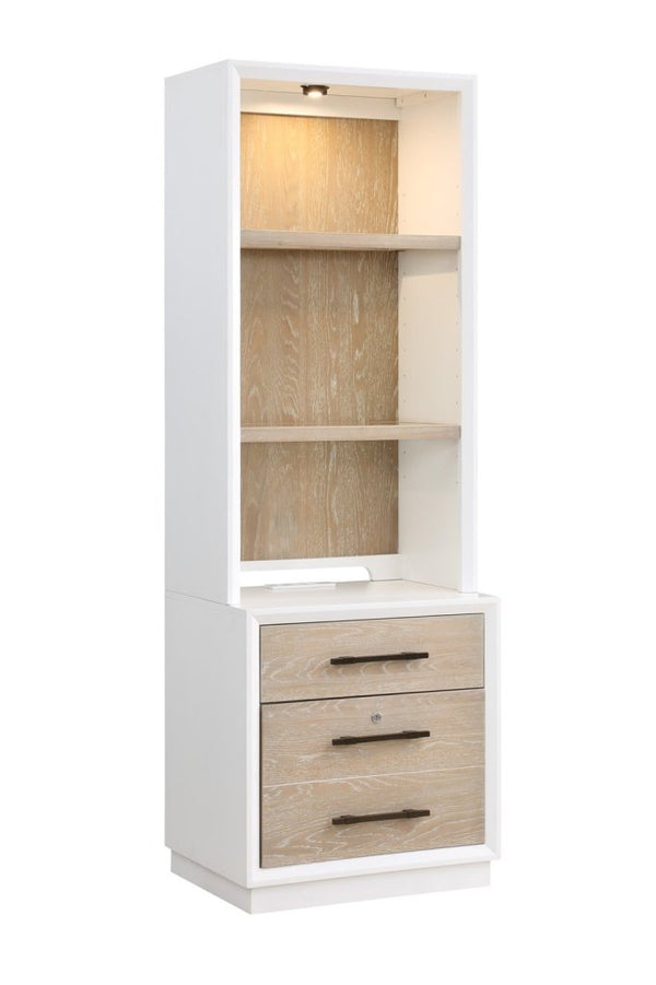 Boca Grande Three Drawer File Cabinet with Hutch - LOOMLAN - Panama Jack - Bookcases