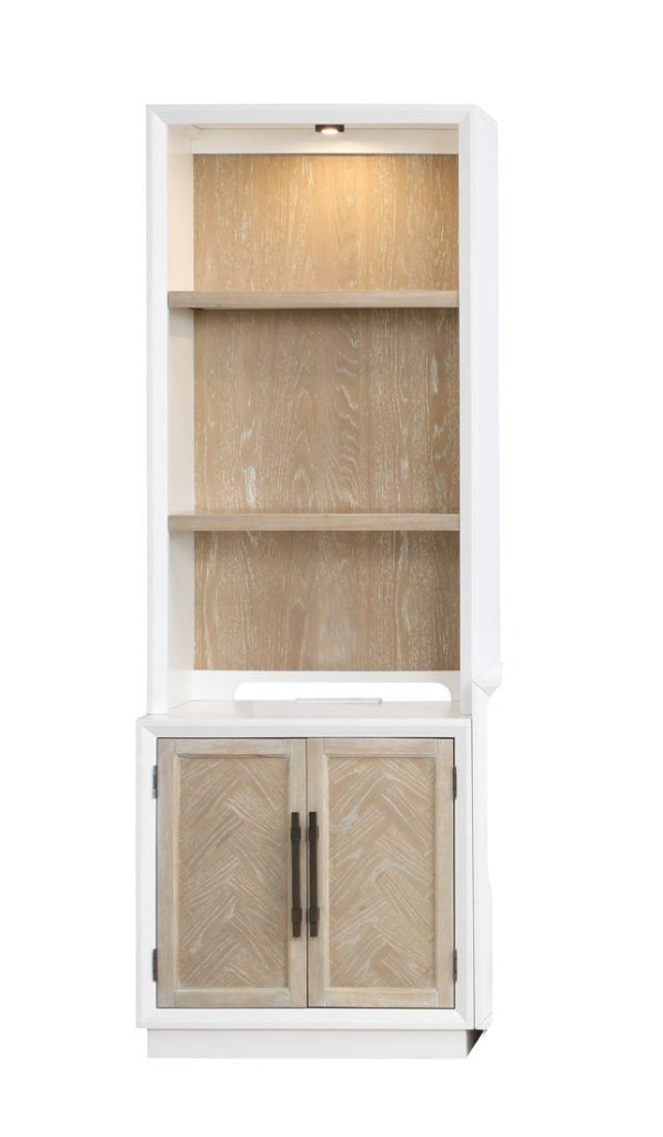 Boca Grande Two Door Cabinet with Hutch - LOOMLAN - Panama Jack - Bookcases