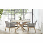 Boca Outdoor 63" Round Dining Table Gray Teak - LOOMLAN - Essentials For Living - Outdoor Dining Tables