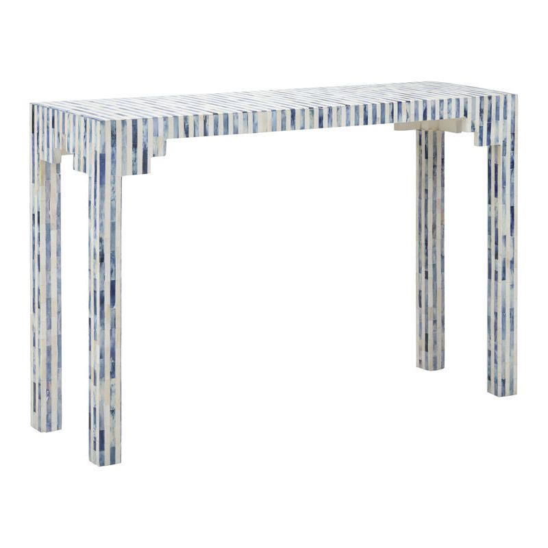 Bone Inlay Made Blue Console Table - LOOMLAN - Chelsea House - Console Tables