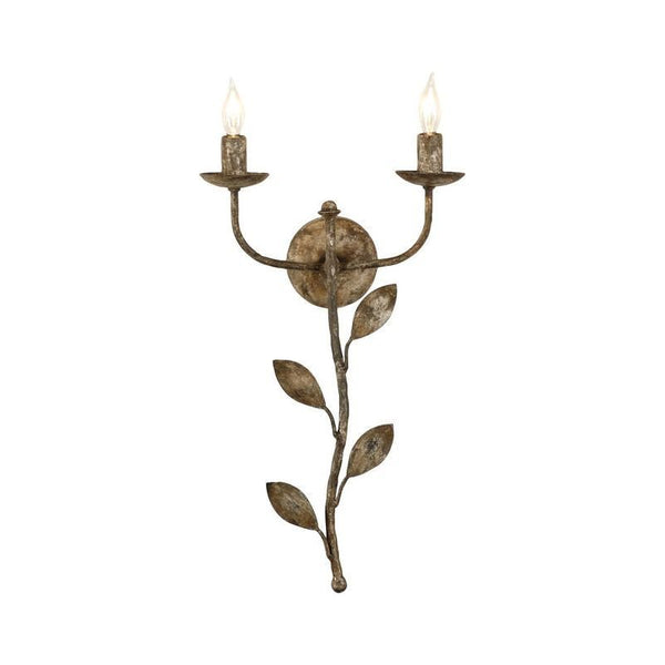 Botanical Leaf Design Iron Wall Sconce - LOOMLAN - Chelsea House - Wall Sconces