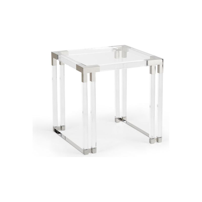 Bowen Acrylic Framed Clear Side Table - LOOMLAN - Wildwood - Side Tables