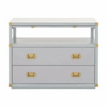 Bradley 2 Drawers Gray Nightstand Pull Out Tray - LOOMLAN - Essentials For Living - Nightstands