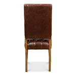 Brady Leather Side Dining Chairs Set of Two - LOOMLAN - Sarreid - Dining Chairs