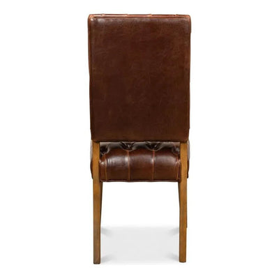 Brady Leather Side Dining Chairs Set of Two - LOOMLAN - Sarreid - Dining Chairs