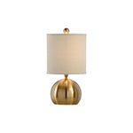 Brass Ball Natural Linen Deep Drum Shade Table Lamp - LOOMLAN - Chelsea House - Table Lamps