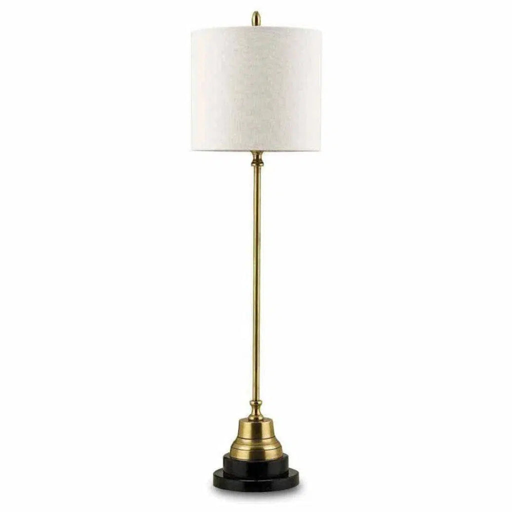 Brass Black Messenger Brass Table Lamp - LOOMLAN - Currey & Co - Table Lamps