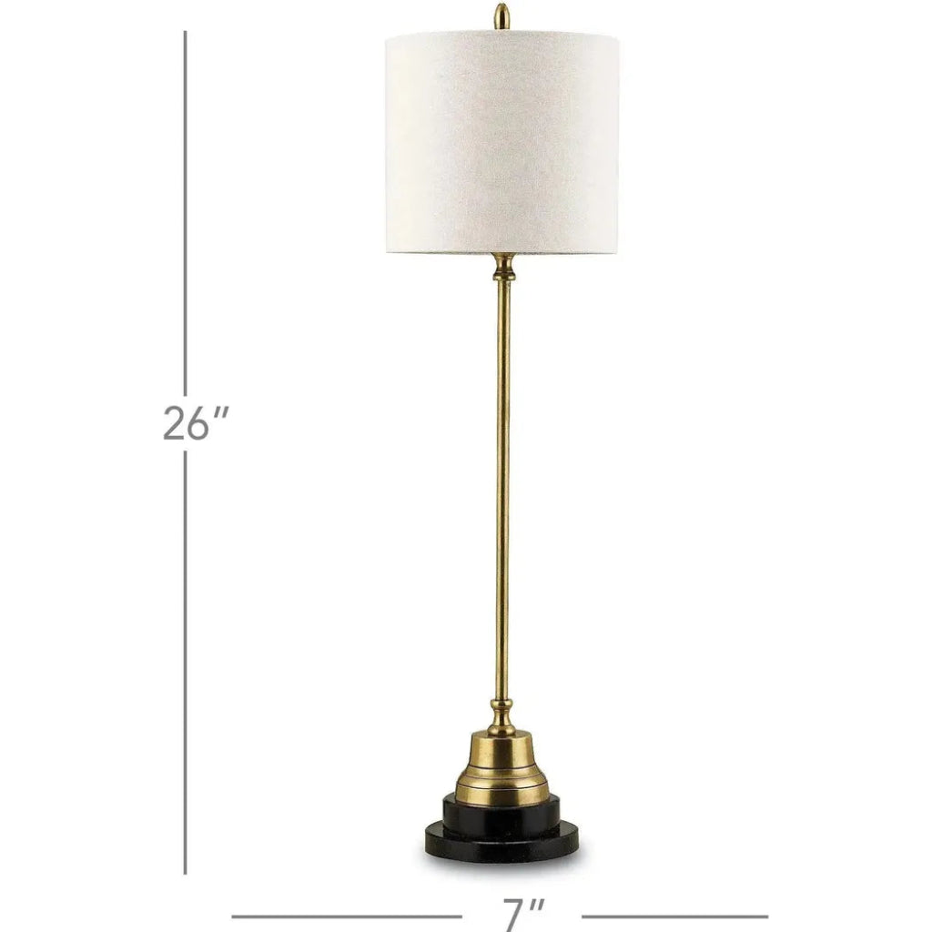 Brass Black Messenger Brass Table Lamp - LOOMLAN - Currey & Co - Table Lamps