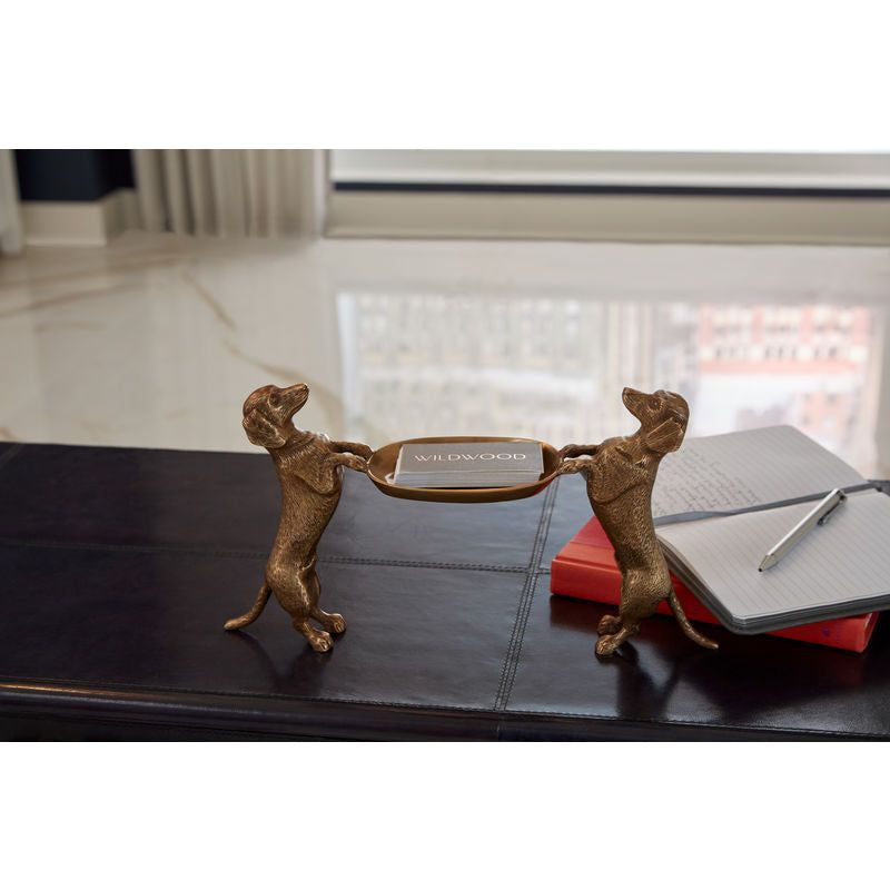 Brass Dachshund Gold Accent Piece Sculpture - LOOMLAN - Wildwood - Statues & Sculptures