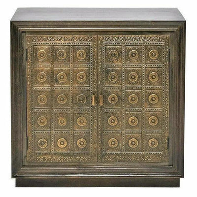 Brass Over Wood Accent Cabinet - LOOMLAN - LOOMLAN - Accent Cabinets