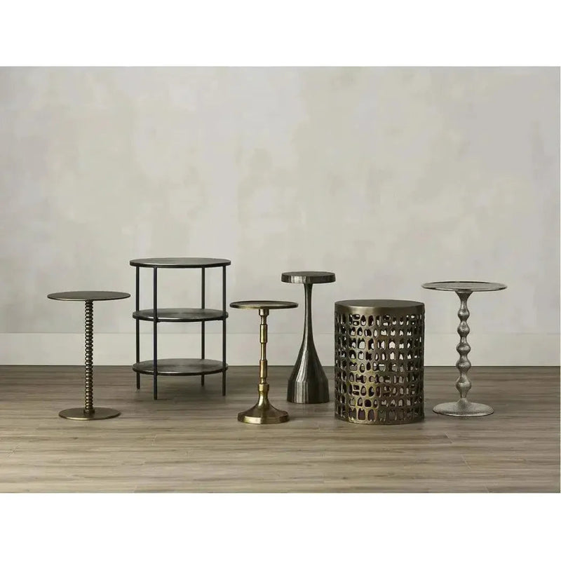 Brass Pascal Accent Table - LOOMLAN - Currey & Co - Side Tables