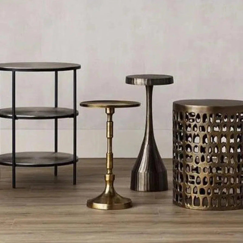 Brass Pascal Accent Table - LOOMLAN - Currey & Co - Side Tables