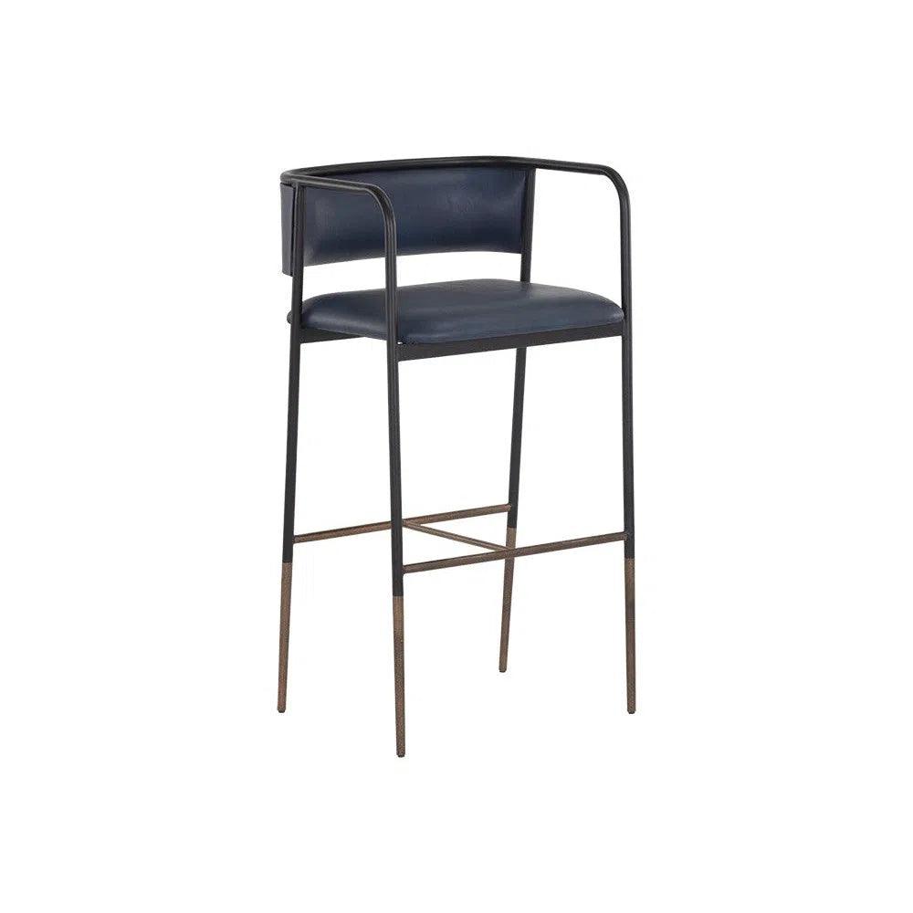 Brenan Leather Effortlessly Barstool - LOOMLAN - SUNPAN - Bar Stools